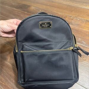 Kate Spade Black Backpack with Gold Accents